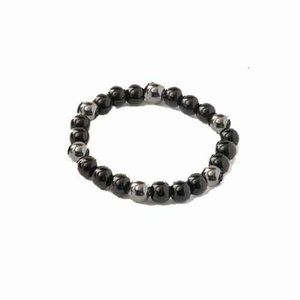 Zorbitz Lucky Magnetic Bracelet Power & Happiness Hematite and Onyx Beads Black